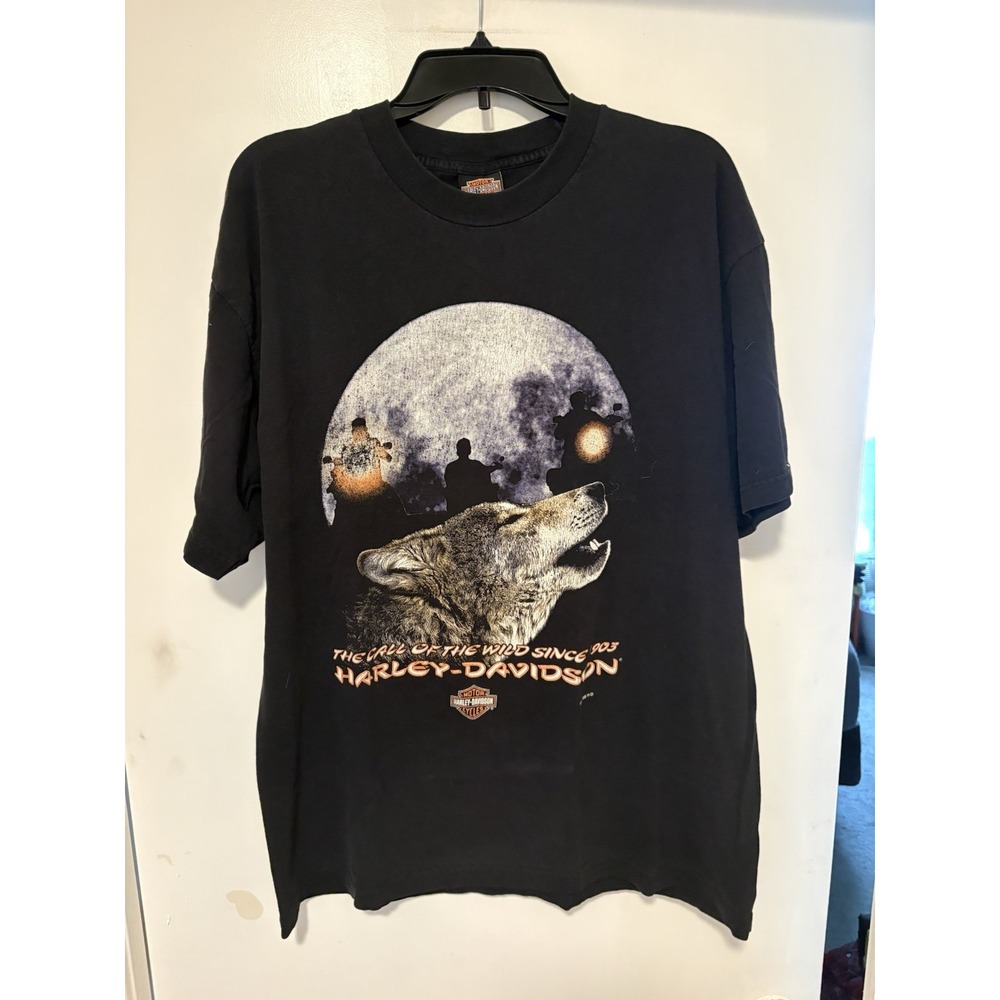 Vintage 1990s Harley Davidson T-shirt Call of The Wild XL Berlin Germany